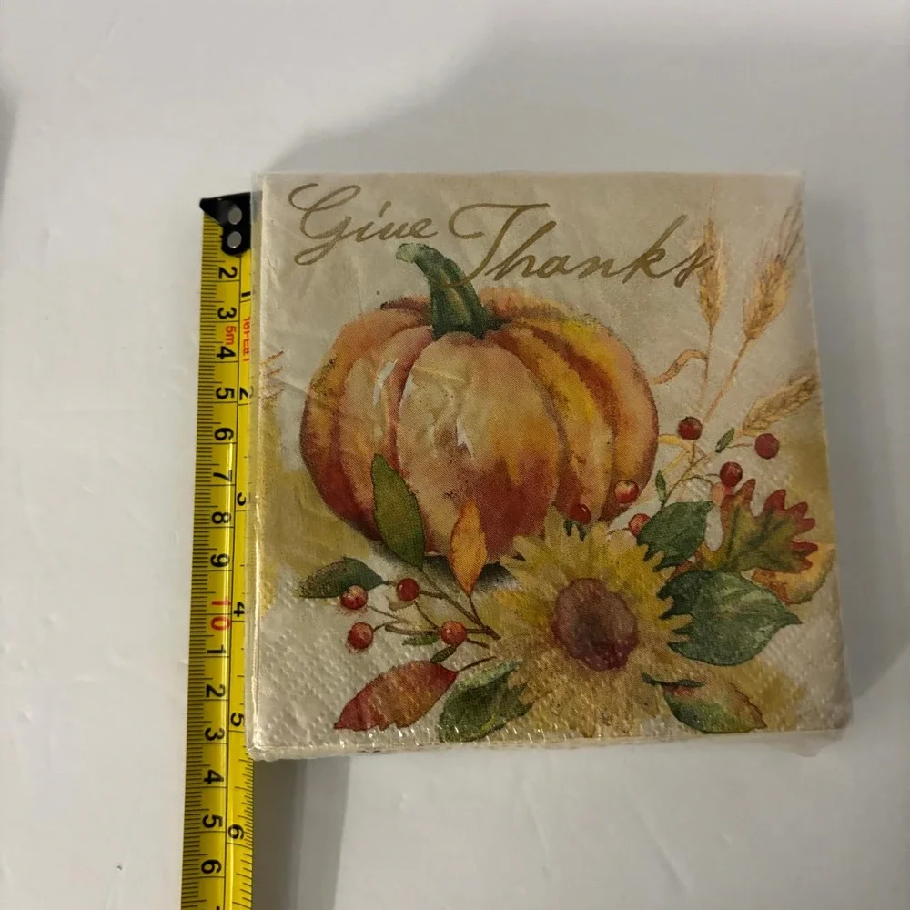 Cypress Home Thanksgiving Napkins 64ct Give Thanks Pumpkin Fall Harvest